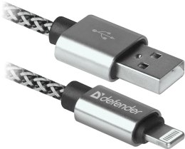 Defender Kabel USB Defender USB-LIGHTNING 1m 2,1A biało-czarny