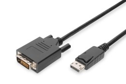 Digitus Kabel adapter DIGITUS DisplayPort z zatrzaskiem 1080p 60Hz FHD Typ DP/DVI-D (24+1) M/M 2m