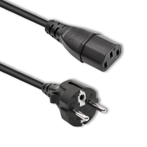 Qoltec Kabel zasilający Qoltec IEC C13/SCHUKO | 3x0.75mm2 | 1.8m