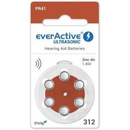 Everactive Baterie do aparatów słuchowych 312 / PR41 everActive ULTRASONIC 312- 6 sztuk