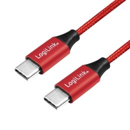 LogiLink Kabel USB 2.0 LogiLink CU0155 USB-C - USB-C, M/M, czerwony, 0,3m