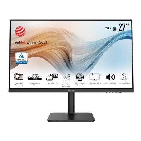 MSI Monitor MSI 27" Modern MD272P HDMI DP USB-C czarny - USZ OPAK