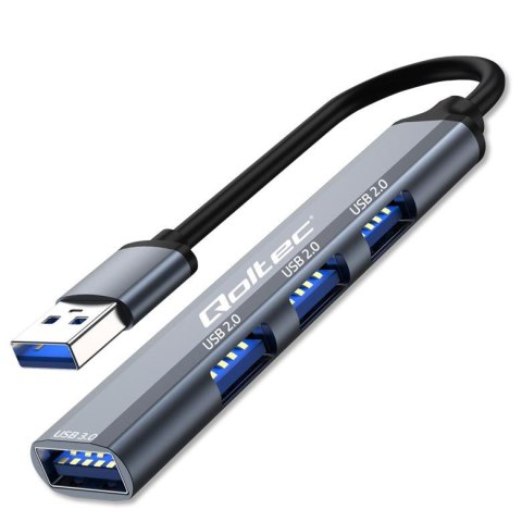 Qoltec Hub Qoltec adapter USB 3.0 4w1 | USB 3.0 | 3x USB 2.0