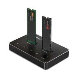 Qoltec Stacja dokująca Qoltec dysków SSD M.2 | NVMe | SATA | USB-C | DUAL 2 x 2TB