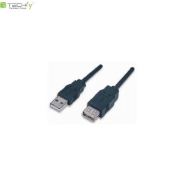 Techly Kabel USB Techly przedłużacz USB 2.0 A-A M/F 0,3m czarny