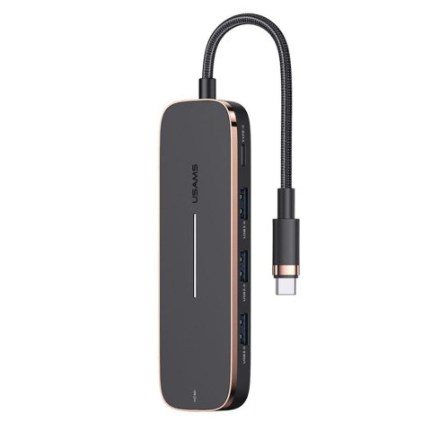 USAMS Adapter HUB Usams SJ578 2xUSB 3.0+USB-C+microSD+ SD + HDMI -czarny