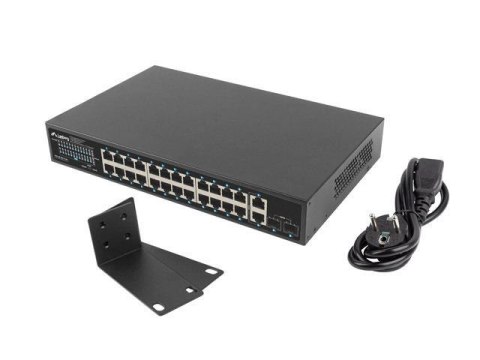 LANBERG Switch niezarządzalny Lanberg 24x 1Gb PoE+/2x Gb 2x SFP Rack 19" Gigabit Ethernet 360W