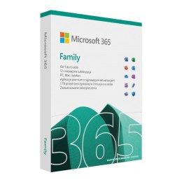 Microsoft Oprogramowanie Microsoft 365 Family PL P10 1Y 6Users Win/Mac Medialess Box