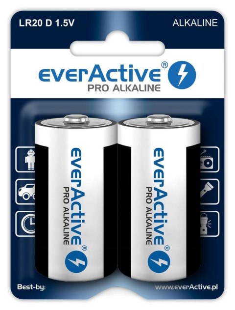 Everactive Baterie alkaliczne D/LR20 everActive Pro Alkaline 2 sztuki