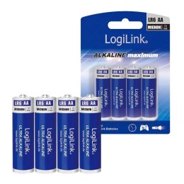 LogiLink Baterie alkaliczne LR6 LogiLink LR6B4, AA, 4szt