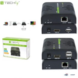 Techly Extender HDMI + USB Techly po skrętce Cat.5/5e/6 120m IDATA HDMI-KVM2