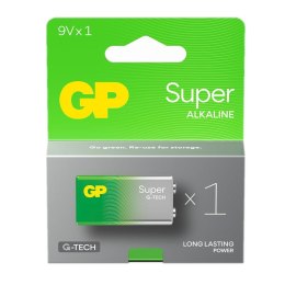 GP Recyko Bateria alkaliczna 6LR61 9V (R9*) GP Super Alkaline G-TECH - 1 sztuka