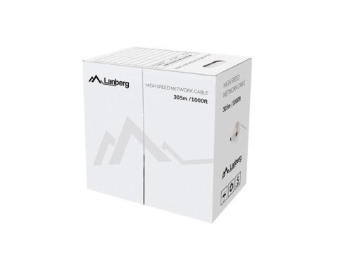 LANBERG Kabel UTP Lanberg kat. 6 305m drut CU szary fluke passed