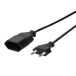 LogiLink Przedłużacz kabla zasilającego LogiLink CP122 Euro CEE 7/16 czarny 1m
