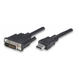 Manhattan Kabel adapter Manhattan HDMI męski na DVI-D 24+1 męski, Dual Link, 1,8m, czarny