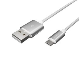 Natec Kabel USB 2.0 Type-C(M) - AM 1m oplot srebrny Natec Prati
