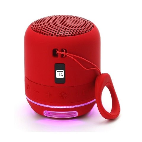 Techly Głośnik Techly Bluetooth 5W TWS LED/MP3/MicroSD Czerwony