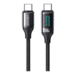 USAMS Kabel USB Usams U78 USB-C/USB-C 100W PD Fast Charging 1,2m LED-czarny