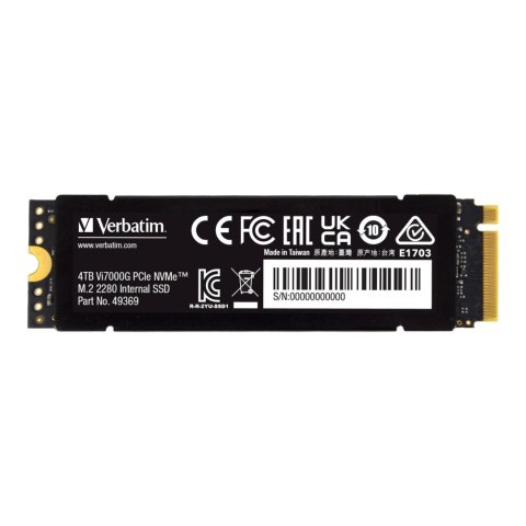 Verbatim Dysk SSD Verbatim Vi7000G 4TB M.2 PCIe Gen4 NVME 2280 (7000/6400 MB/s)