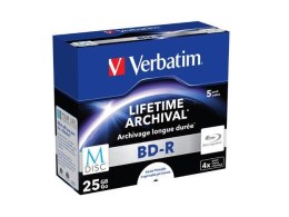 VERBATIM M-DISC BD-R Verbatim 25GB X4 Printable (5 Jewel Case)