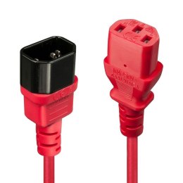 LINDY Przedłużacz kabla zasilającego LINDY C14 - C13 0,5m Red