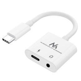 Maclean Kabel adapter Maclean MCTV-848 USB Type-C - 3,5mm mini jack PD biały