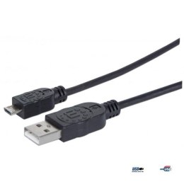 Manhattan Kabel Manhattan USB 2.0 A-Micro B M/M 0,5m, czarny