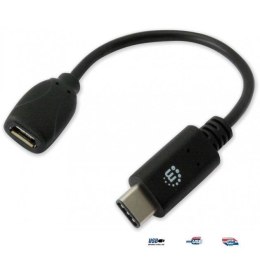 Manhattan Kabel Manhattan USB 2.0 MIC-C/MIC-B M/F 0,15m, czarny