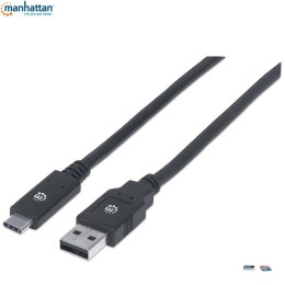 Manhattan Kabel Manhattan USB-C 3.1 Gen1, USB C/USB A M/M 2m czarny