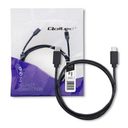 Qoltec Kabel USB Qoltec 2.0 typ C męski | USB 2.0 typ C męski | 0.5m | Czarny