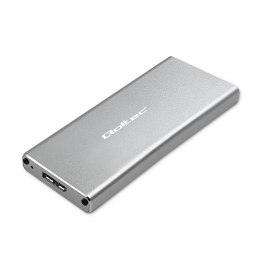 Qoltec Obudowa/kieszeń Qoltec na dysk M.2 SSD | SATA | NGFF | USB 3.0 | Super speed 5Gb/s | 2TB | Srebrny