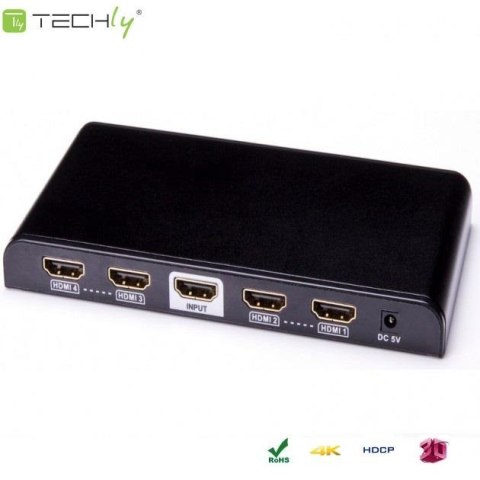 Techly Rozdzielacz / Splitter Techly HDMI 1/4 Ultra HD, 3D