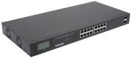 Intellinet Switch niezarządzalny Intellinet 16x 10/100/1000 Mbps PoE+ 370W + 2x SFP Rack 19