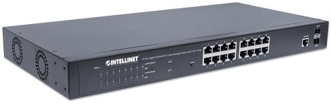 Intellinet Switch zarządzalny Intellinet 16x 10/100/1000 Mbps PoE+ 374W + 2x slot SFP Rack 19"