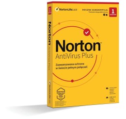 NORTONLIFELOCK Oprogramowanie NORTON Antivirus Plus 2GB PL 1 użytkownik, 1 urządzenie, 1 rok