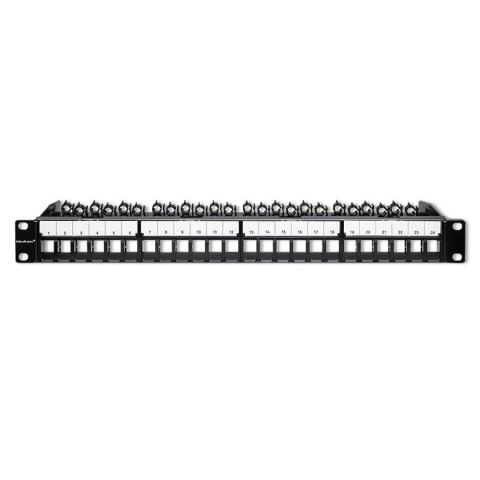 Qoltec Patch panel QOLTEC do szaf RACK 19" | 24 porty | 1U | UTP | Czarny