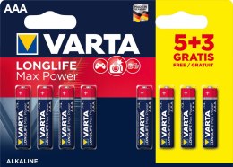 VARTA BATERIE Baterie VARTA LONGLIFE MAX POWER AAA 1.5V 8 (5+3) szt