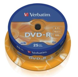 VERBATIM DVD-R Verbatim 16x 4.7GB (Cake 25) MATT SILVER