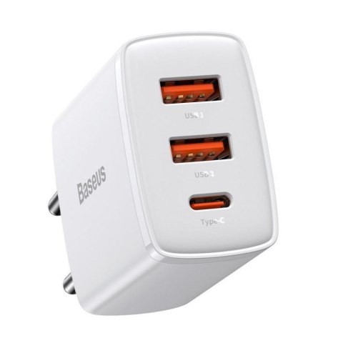 Baseus Ładowarka sieciowa Baseus Compact CCXJ-E02 30W z dwoma gniazdami USB QC3.0 oraz USB-C PD 3.0