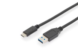 Digitus Kabel DIGITUS USB 3.1 Gen.2 SuperSpeed+ 10Gbps Typ USB C/A M/M, PD, czarny 1m