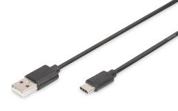 Digitus Kabel USB 2.0 DIGITUS HighSpeed Typ USB C/A M/M czarny 1,8m
