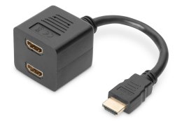 Digitus Kabel rozdzielacz (Splitter) DIGITUS HDMI HighSpeed 1080p 24Hz FHD Typ HDMI A/2xHDMI A M/Ż czarny 0.2m