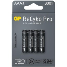 GP Recyko Akumulatorki AAA / R03 GP ReCyko Pro Ni-MH 800mAh blister 4 sztuki