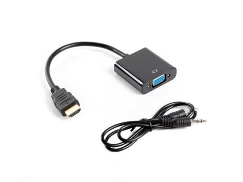 LANBERG Kabel adapter Lanberg AD-0017-BK HDMI-A (M) -> VGA (F) + Audio czarny