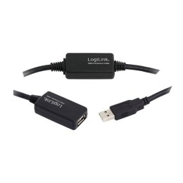 LogiLink Kabel USB 2.0 LogiLink UA0146 USB-A/M na USB-A/F, wzmacniacz, czarny, 20 m