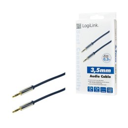 LogiLink Kabel audio stereo LogiLink CA10030 3,5 mm, M/M, 0,3m, niebieski