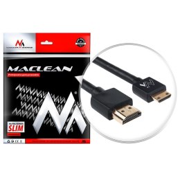 Maclean Kabel HDMI A-C Maclean MCTV-712 HDMI 1.4 (M) - miniHDMI 1.4 (M) ULTRA SLIM, czarny 2m