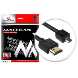 Maclean Kabel HDMI A-D Maclean MCTV-722 HDMI 1.4 (M) - microHDMI 1.4 (M) ULTRA SLIM, czarny 2m