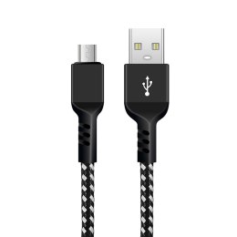 Maclean Kabel USB 2.0 Maclean MCE483 USB A - micro USB B Fast Charge 5V/2,4A Czarno-biały 2m