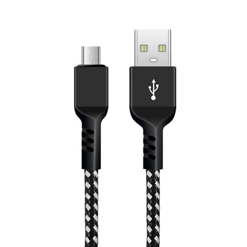 Maclean Kabel USB 2.0 Maclean MCE483 USB A - micro USB B Fast Charge 5V/2,4A Czarno-biały 2m